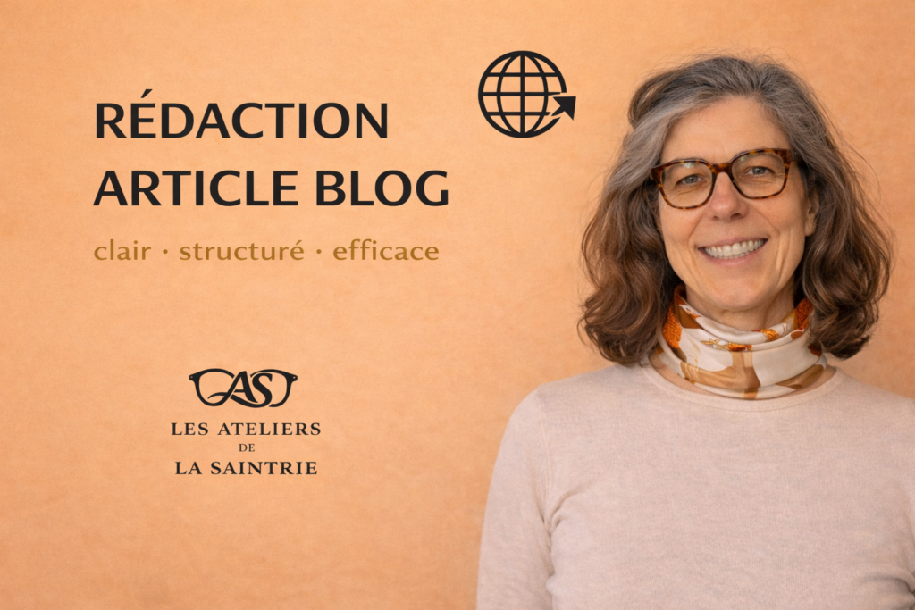 rédaction d’un article de blog sur ordinateur