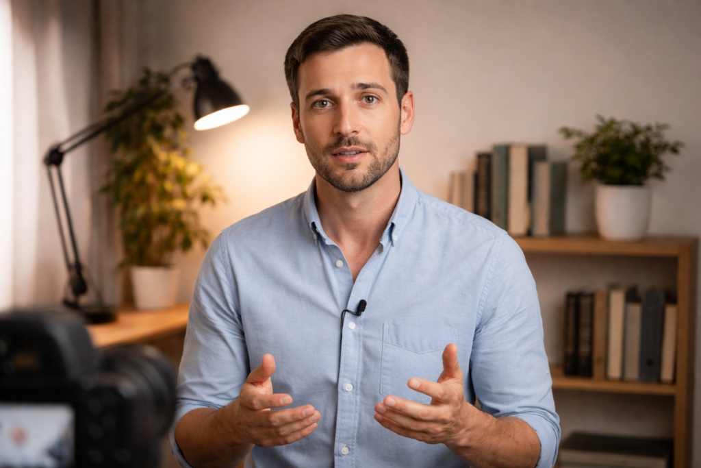 personne enregistrant une vidéo de réflexion